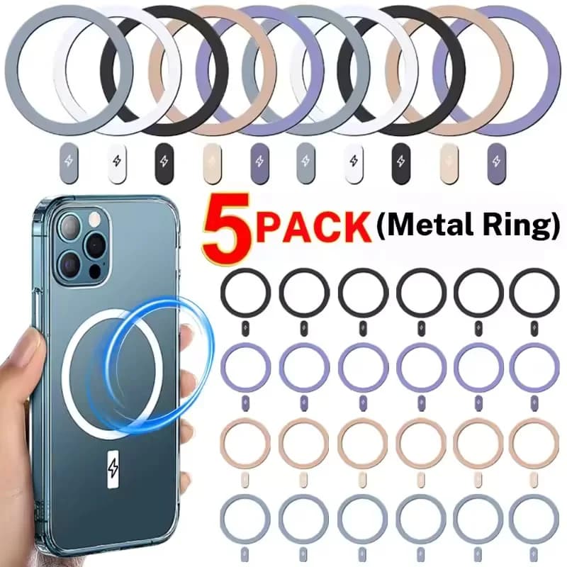 5-1PCS Magsafe Piastra magnetica Anello adesivo in metallo per iPhone16 15 14 Telefono cellulare Lightning Magsafe Adesivo per caricabatteria da auto wireless