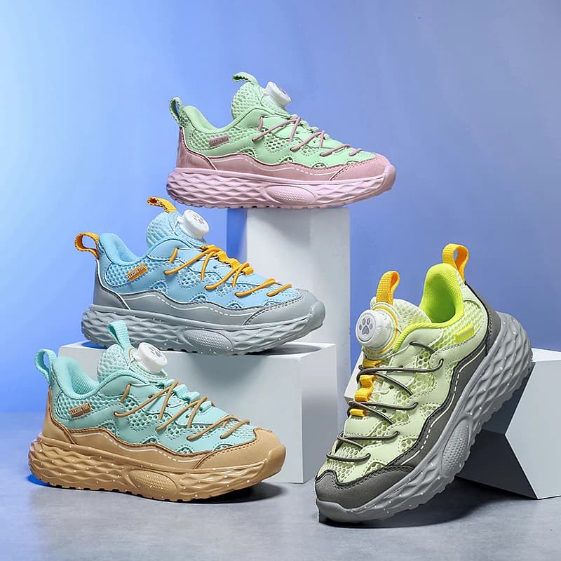 Airy Kids Outdoor Sneakers Full Ventilation System Thick Soft Sole Robust Structure for Daily Sports and Playground Fun