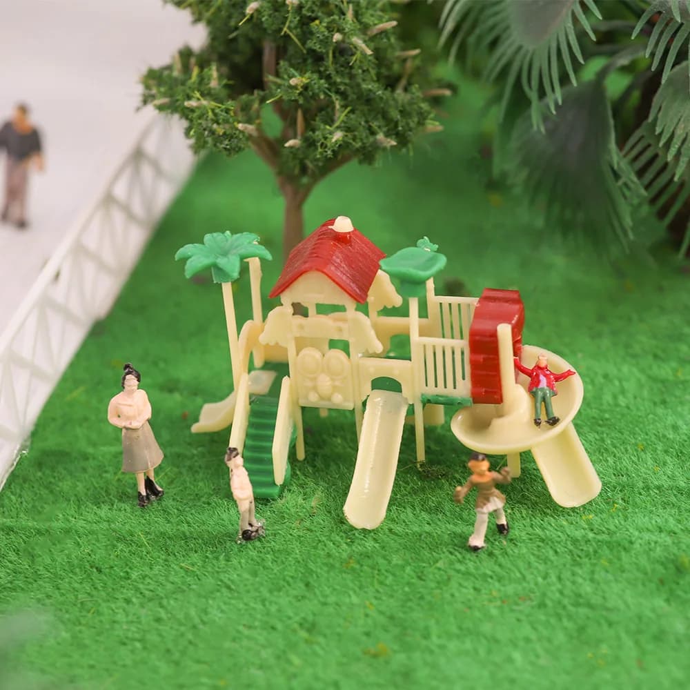 Scala 1/150-75 Parco in miniatura Modello di diapositiva Parco giochi per bambini Materiali di layout di scena Kit diorama 1 pz