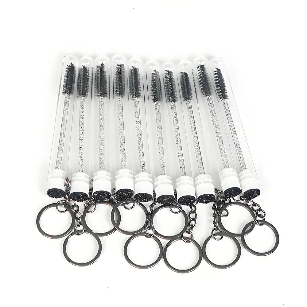 20/50 pezzi tubo pennello per ciglia con portachiavi nero applicatore bacchetta mascara per estensione ciglia pettine per sopracciglia set pennello per trucco