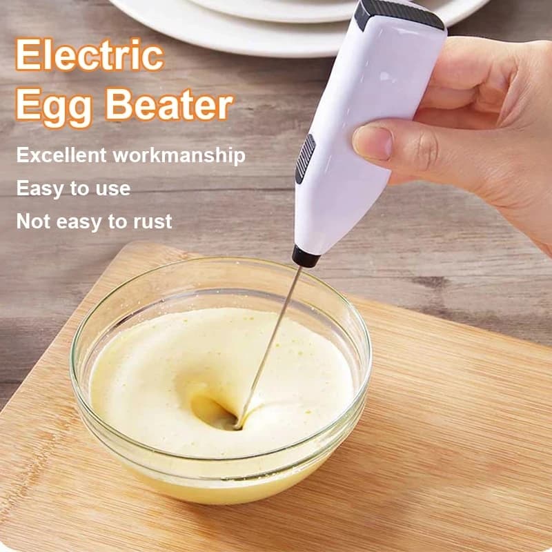 Frullino Elettrico per Latte e Uova, Sbattitore a Batteria Portatile con Supporto per Cucina, Strumento per Montare Schiuma di Latte, Caffè e Uova