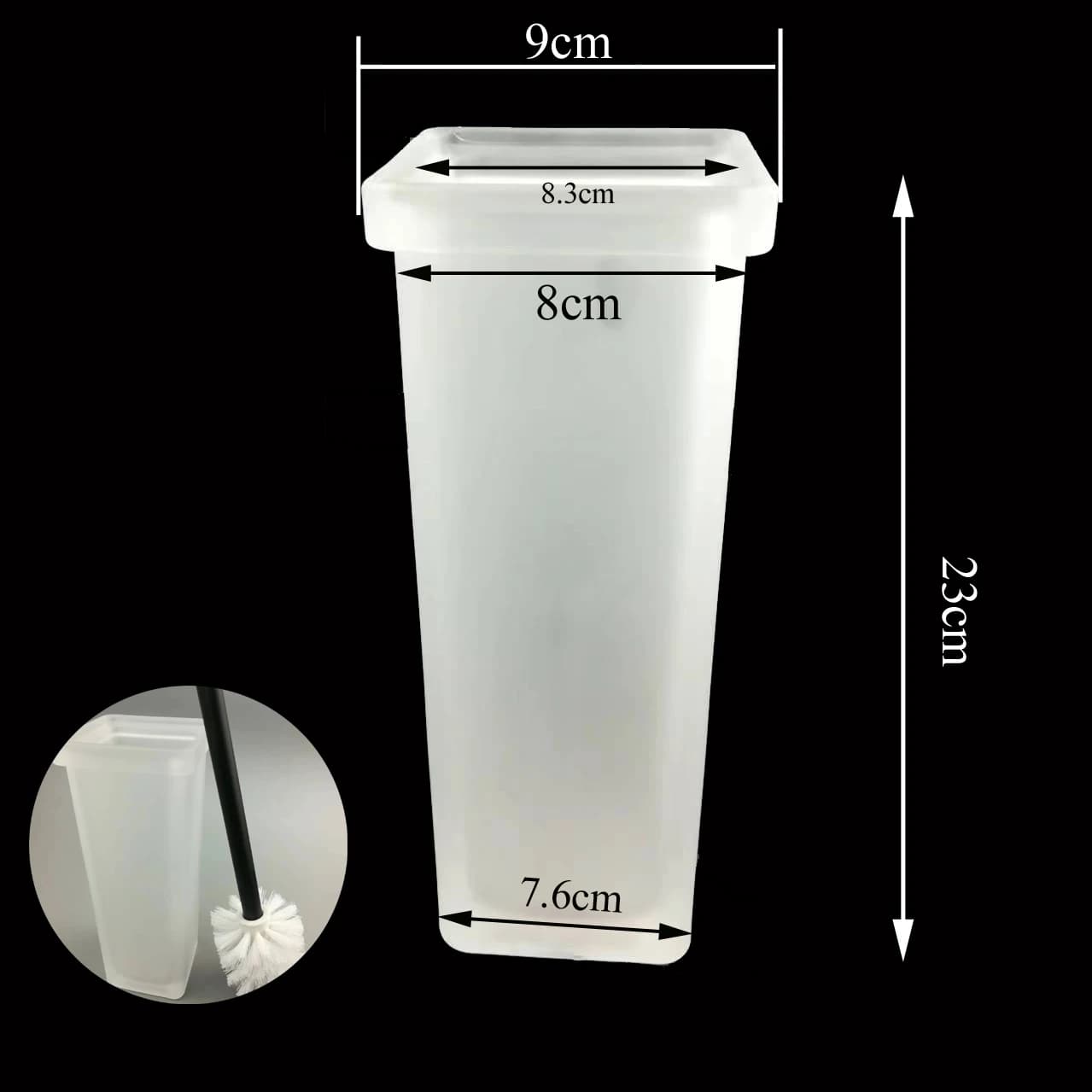 grande tazza di vetro per scopino WC