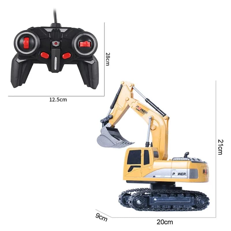 Escavatore RC 2.4Ghz 6 Canali 1:24, Veicolo da Costruzione RC in Lega e Plastica, Giocattolo per Ragazzi, 6CH e 5CH RTR, Regalo di Natale per Bambini