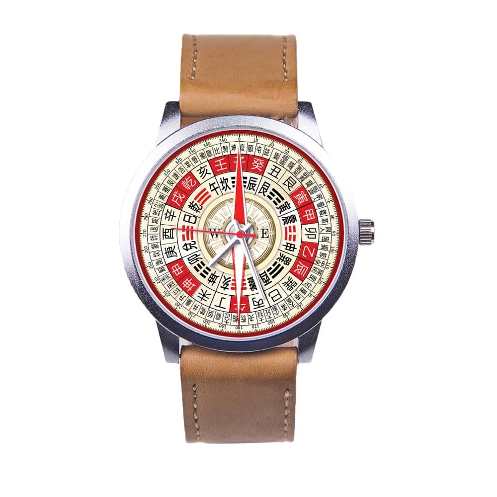 Orologio da uomo nero da polso con piastra di trasferimento originale, regalo Wach, orologi al quarzo per uomo, orologio con bussola taoista maschile