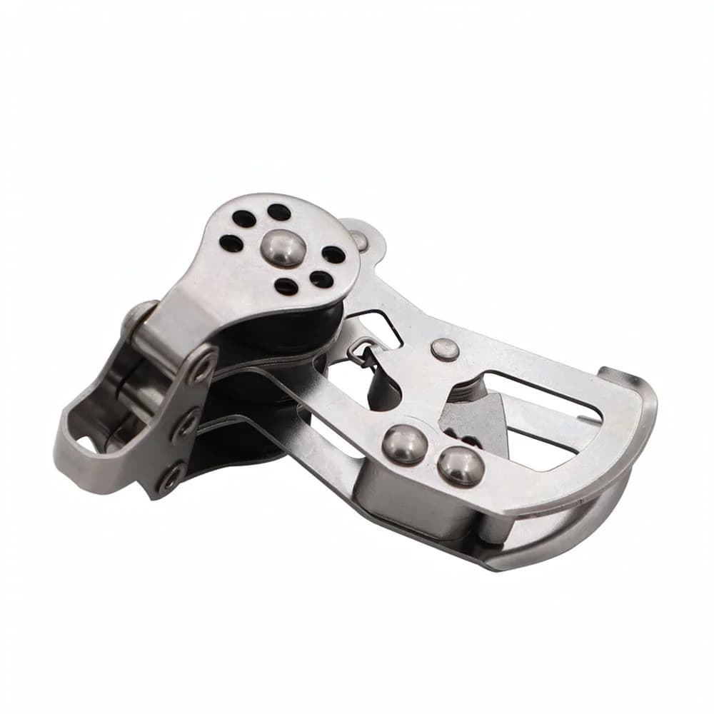 Marine Grade Stainless Steel Pulley Block For Kayak Sailboat Rigging Nylon Rope Locking Cam Cleat Outdoor Gear
