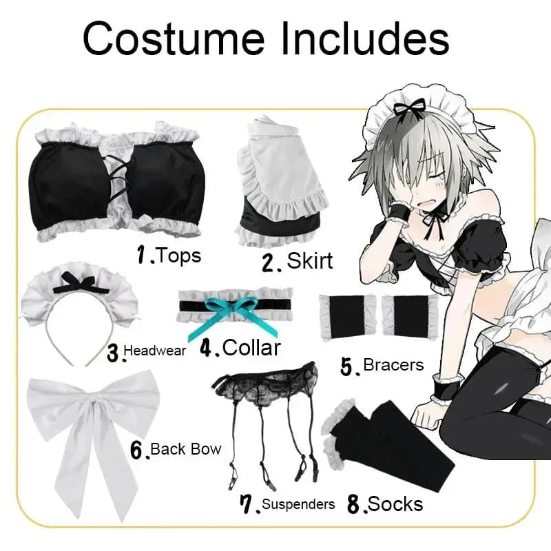 Date A Live IV Honjou Nia Costume Cosplay Honjo Soji Anime Cameriera Vestito e Copricapo Calzini Accessori Sorella Carino 8;c'4,t;6.j'2;