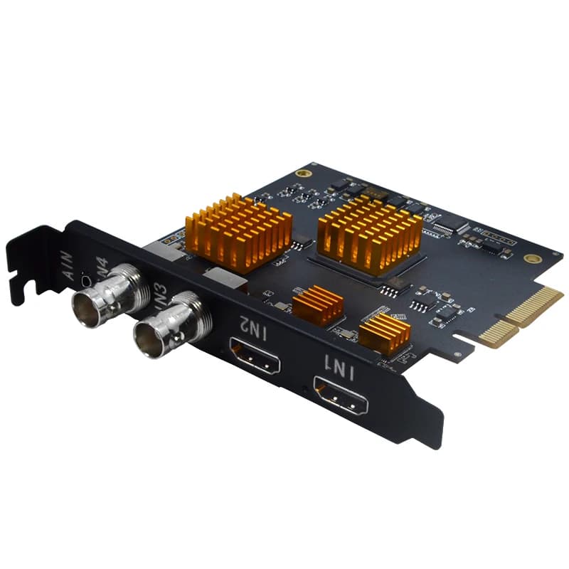Scheda di acquisizione video ibrida SDI+HDM I a 4 canali per streaming live multicamera