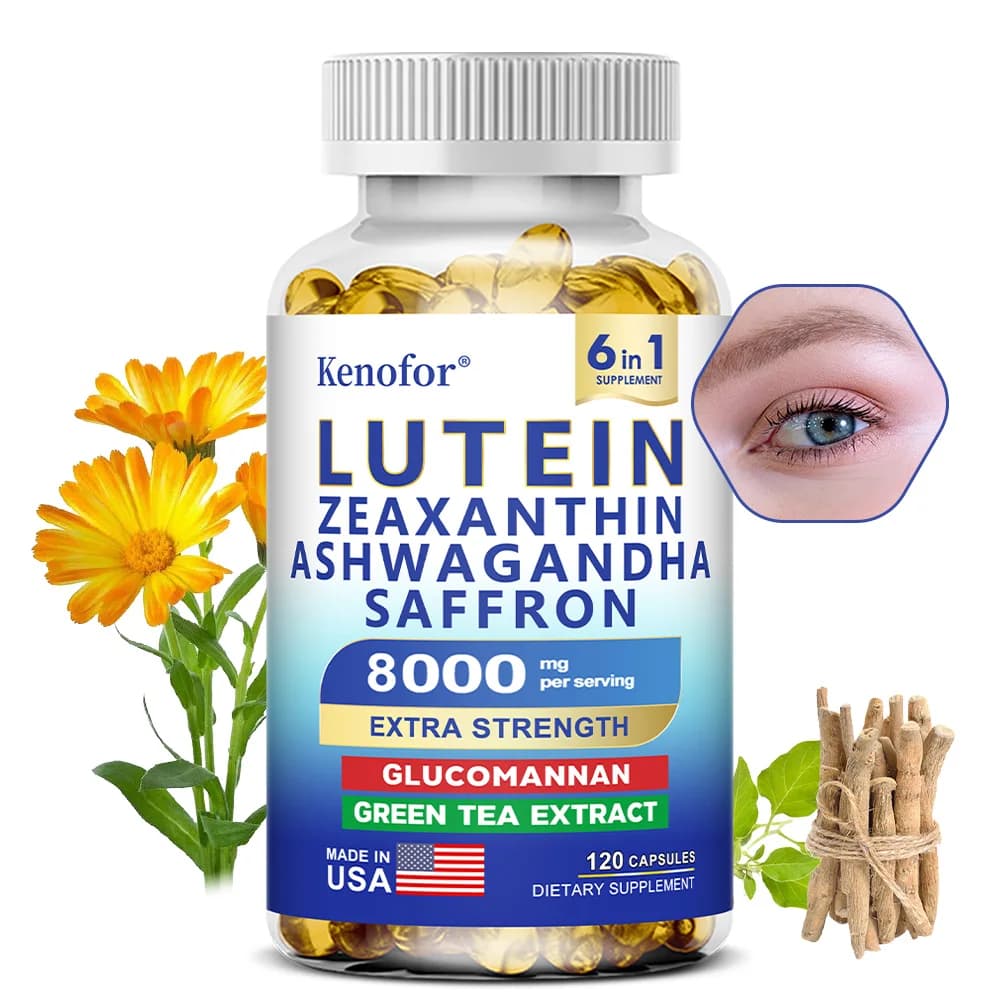 Lutein supplement and zeaxanthin - Essential vitamins for adult eyes health, with glucannane, Ashwagandha for sight health