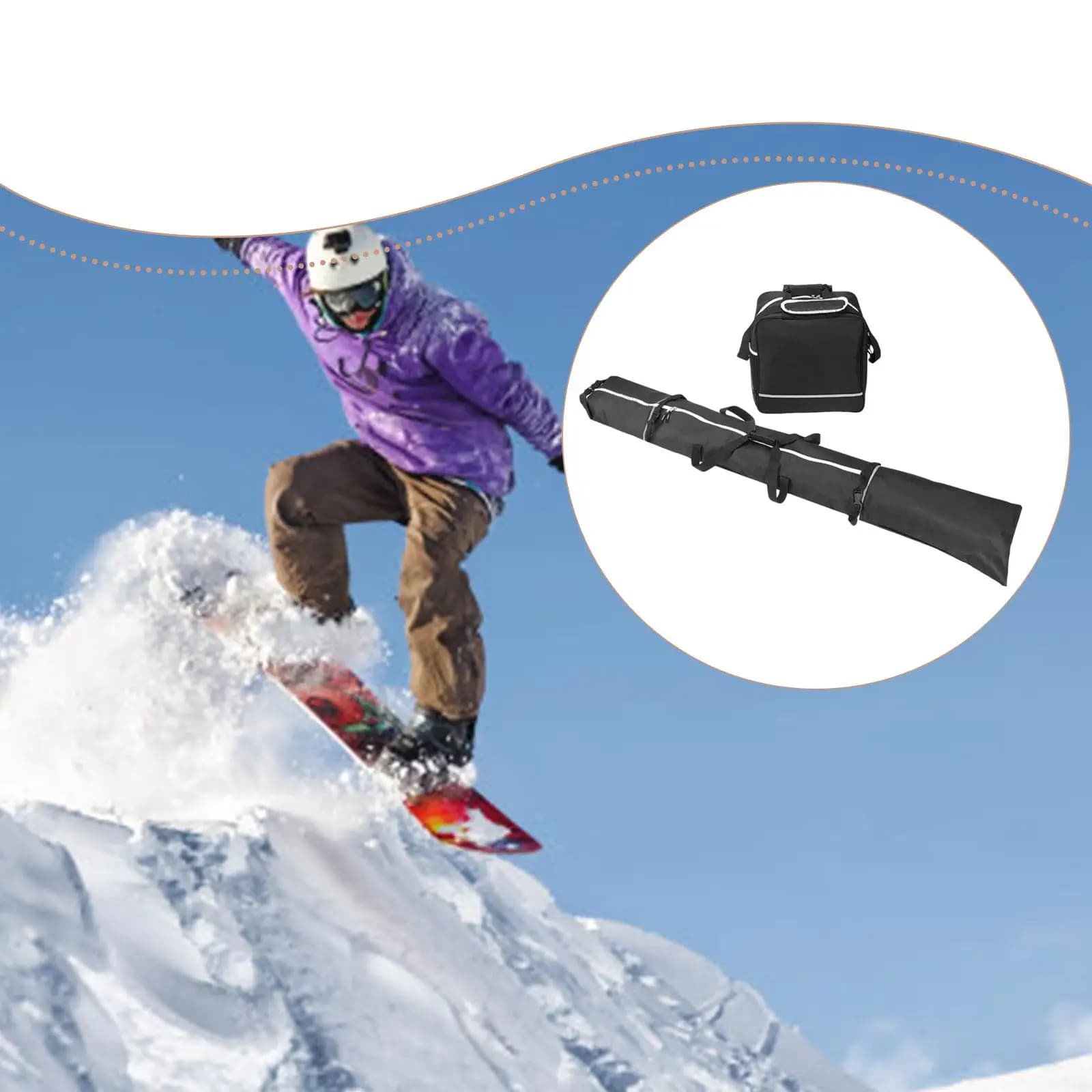 Snowboard and Boot Bag Combo Replace Black for Outdoor Hiking Camping Travel