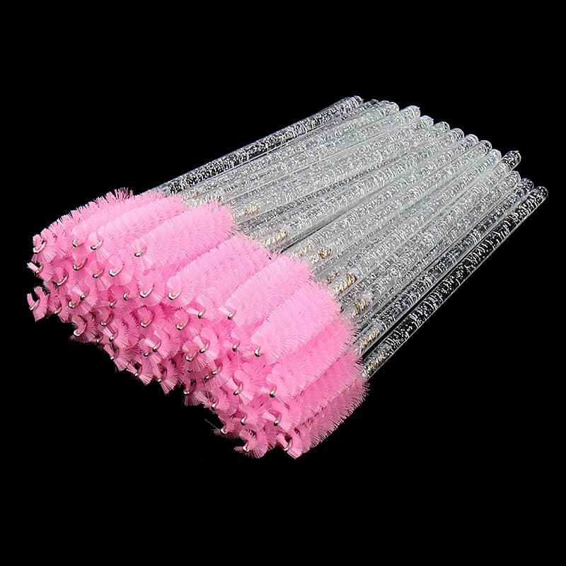 Spazzole per ciglia Spoolie con custodia contenitore Spazzole per mascara per estensione ciglia usa e getta in bottiglia da 50 pezzi all'ingrosso