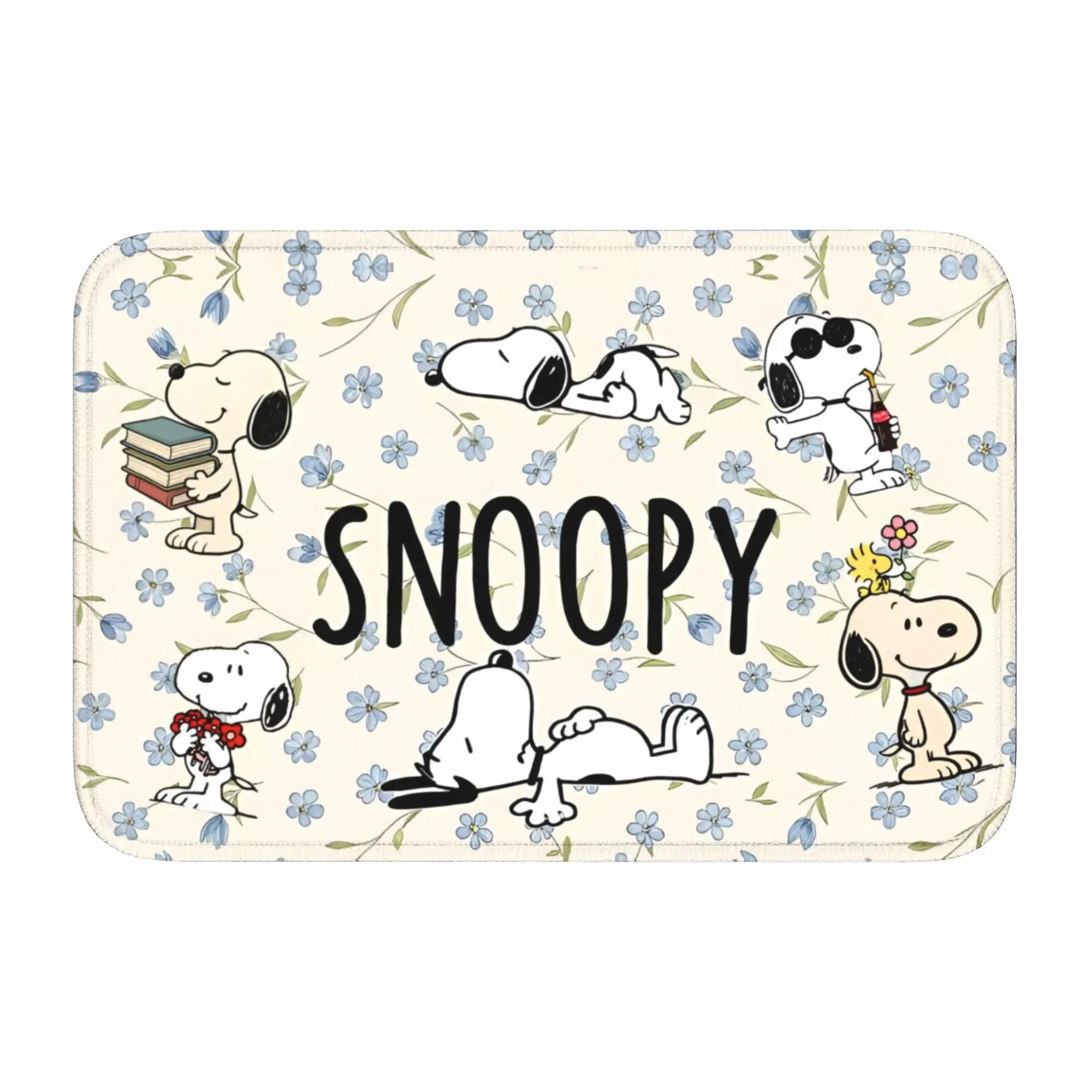 Tappetino Personalizzato con Simpatico Cartone Animato S-Snoopys, Antiscivolo per Bagno, Cucina, Ingresso, Soggiorno, Zerbino, Tappeto per Pavimento