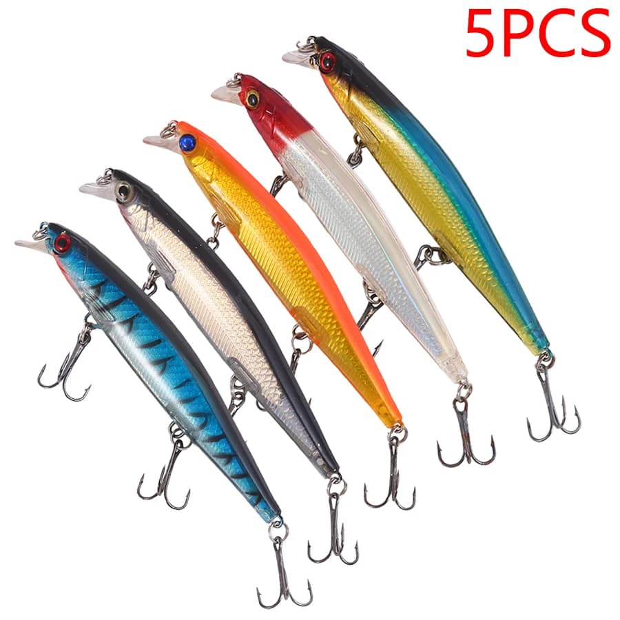 5PCS Leverage Jerkbait Minnow Artificial Wobbler for Puppy Spigola Laser Swimbait Crankbaits Fishing bait