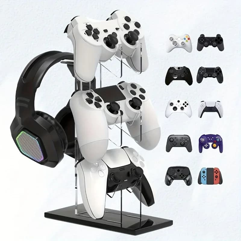 Support for Three Layer Acrylic Console Base for Headphone Support Table Support for All Headphones for Gamepad Airpods Max Game Accessories