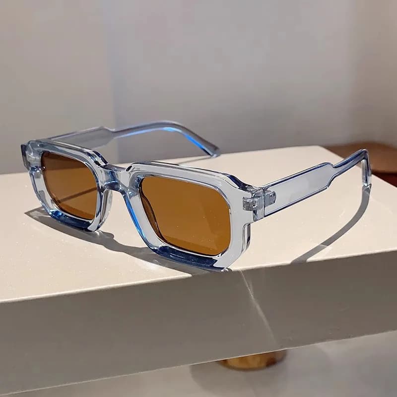 Occhiali da Sole Rettangolari per Uomo e Donna, Design di Lusso, Protezione UV400, Occhiali Quadrati alla Moda