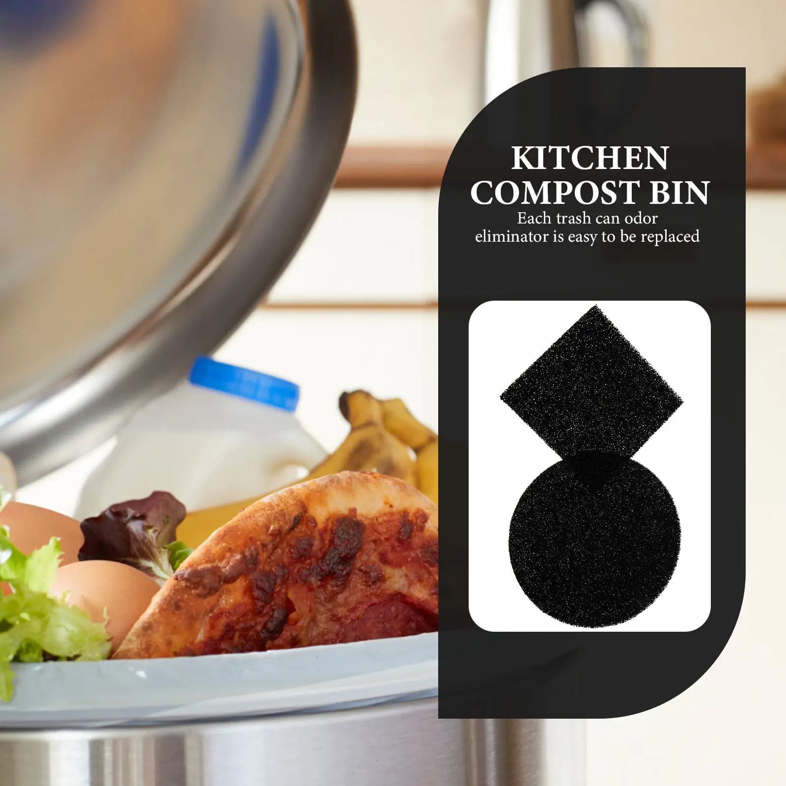 8 Pezzi Filtri per Contenitore Compost, Assorbitori di Odori in Cotone, Deodoranti per Pattumiera, Accessori per Cestini della Spazzatura da Cucina