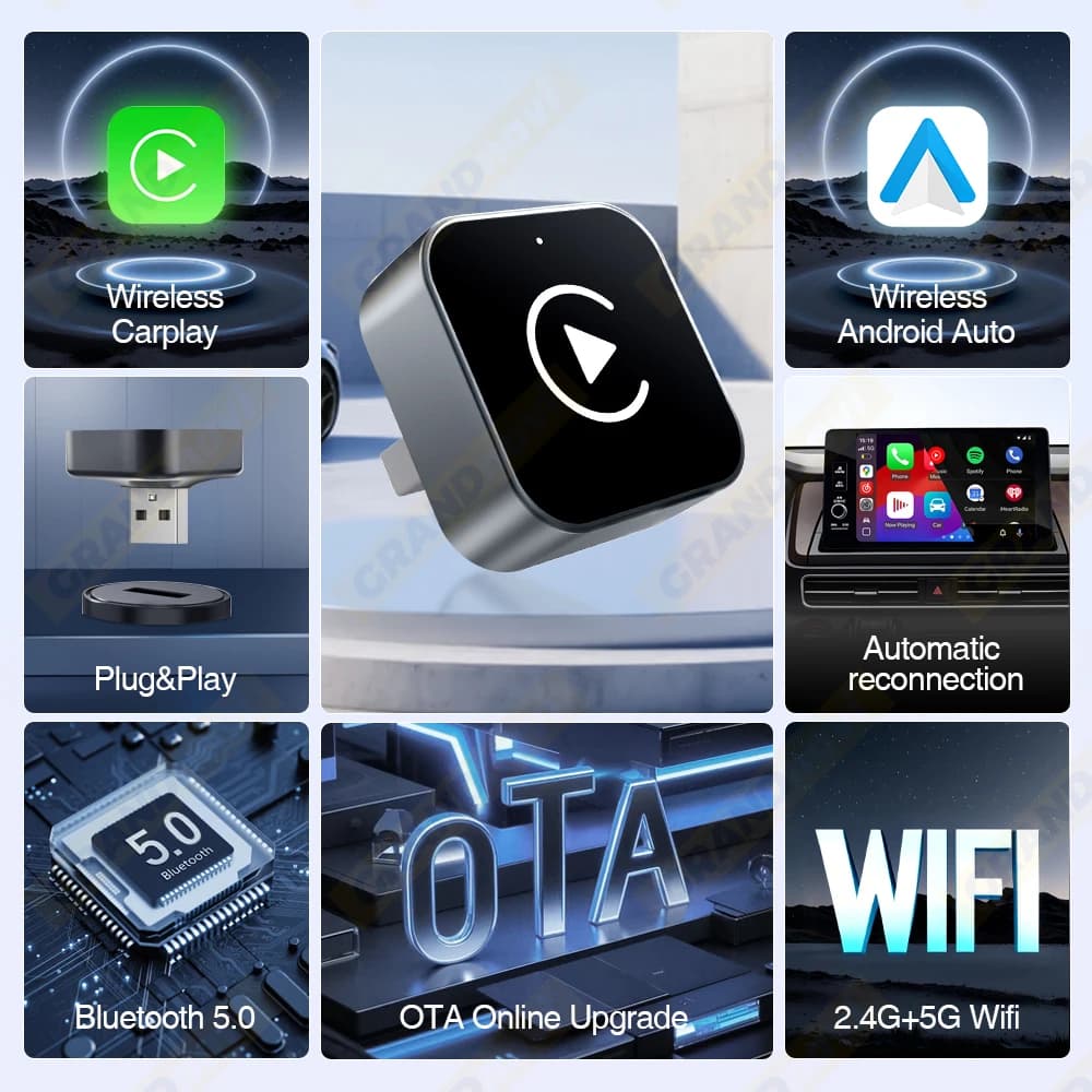 Chiavetta USB 2in1 per CarPlay Wireless, Connessione per Sistemi Auto
