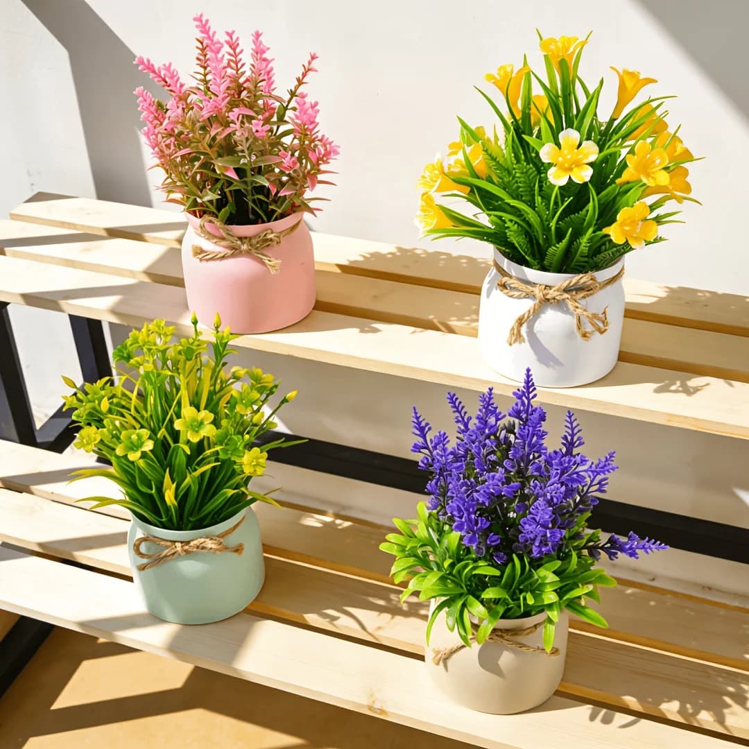 Nuovo stile di bonsai artificiale con fiori, ideale per decorazioni interne ed esterne, e come pianta in vaso per la casa.