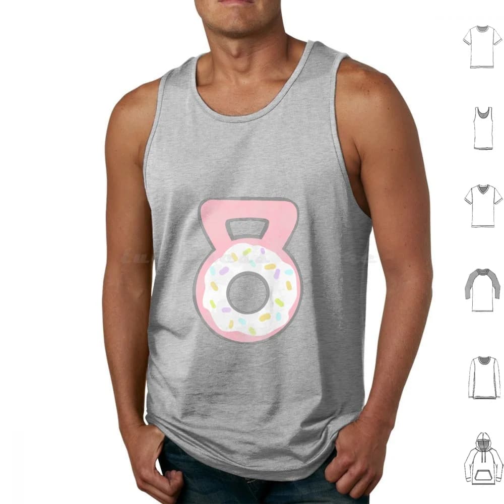 Kettlebell Donut Funny Gym Tank Tops Vest Sleeveless Funny Gym Kettlebell Donut Workout Tank Womens Workout Workout Lifting