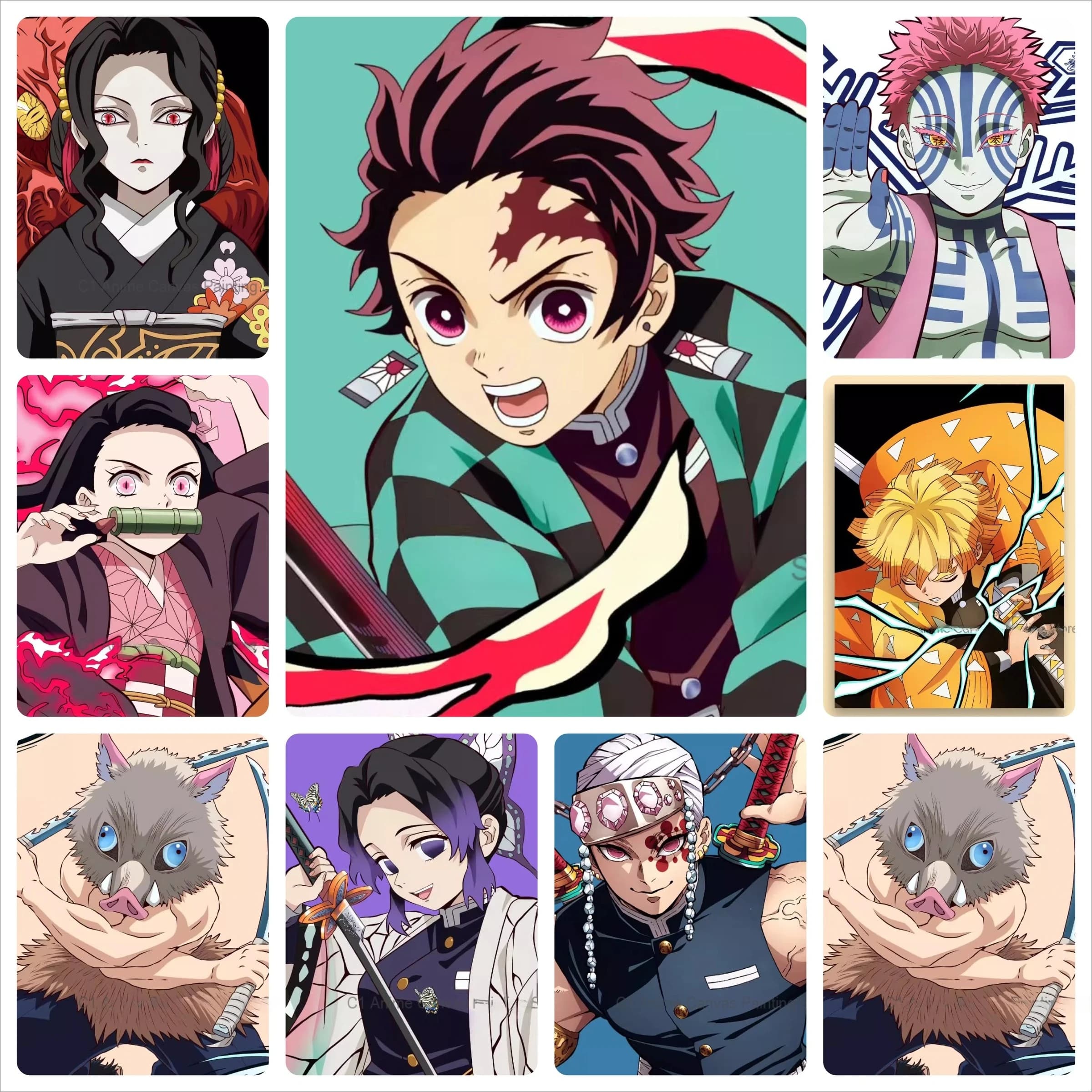 D-Demon S-Slayer Tanjiro Nezuko Anime Diamond Painting Mosaic Diamond Embroidery Handmade Art Exquisite Gift Home Decoration