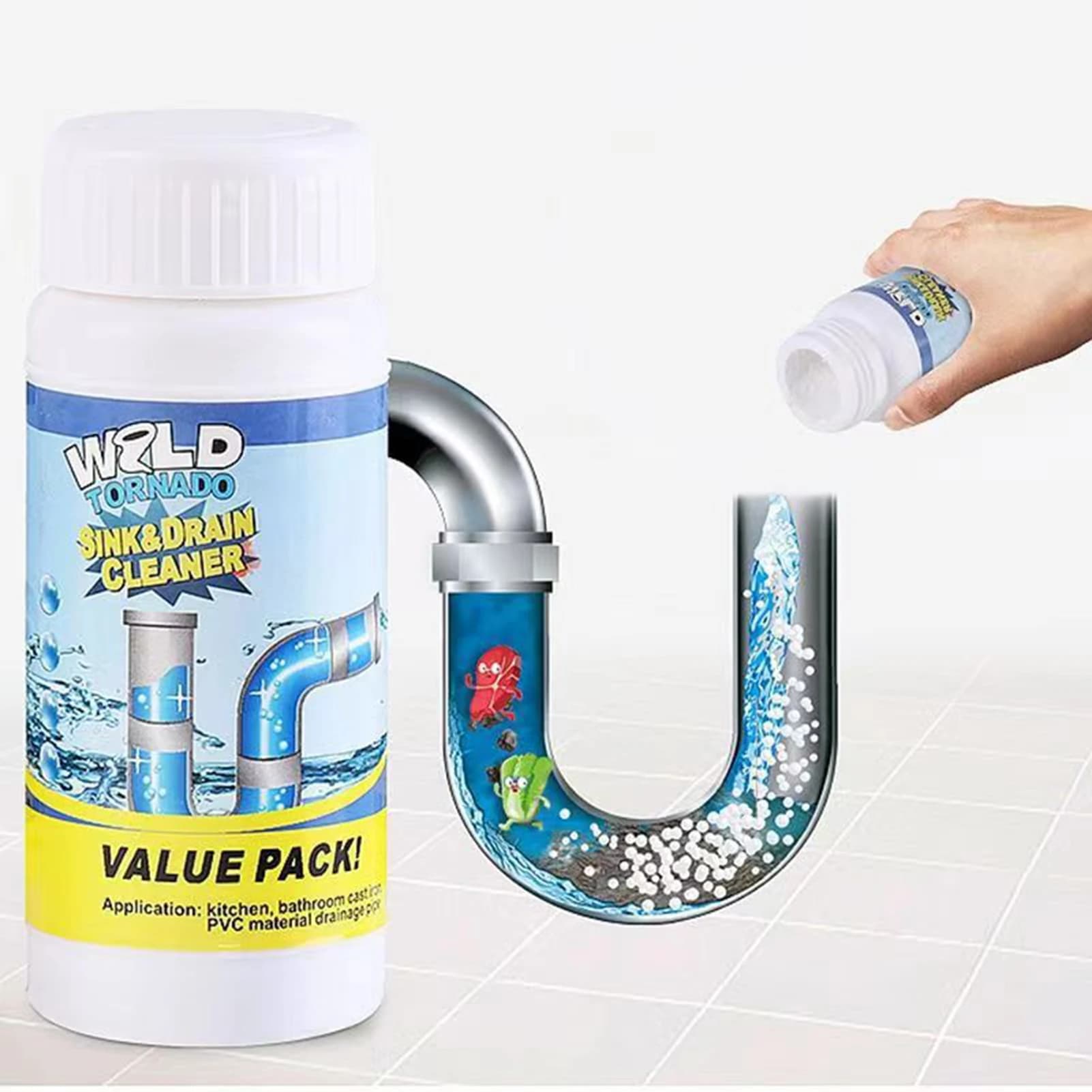 Powerful cleaner for sinks and dust drains Portable powder cleaning tool for home bathroom cleaning tool