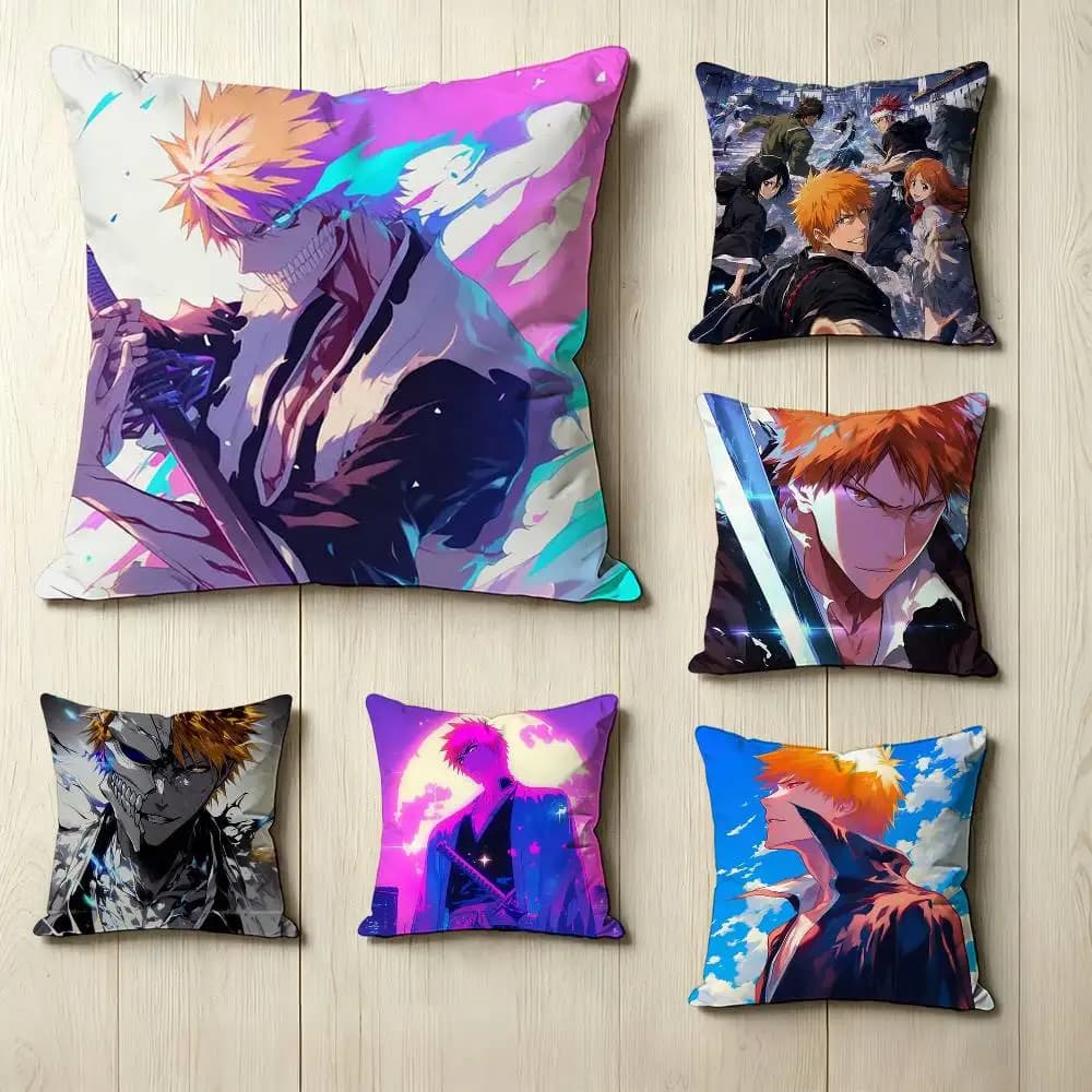 Action-packed shonen manga B-BLEACH Pillow Case Square Double-Sided Sofa Cushion Cover Bedroom Bedside Pillow