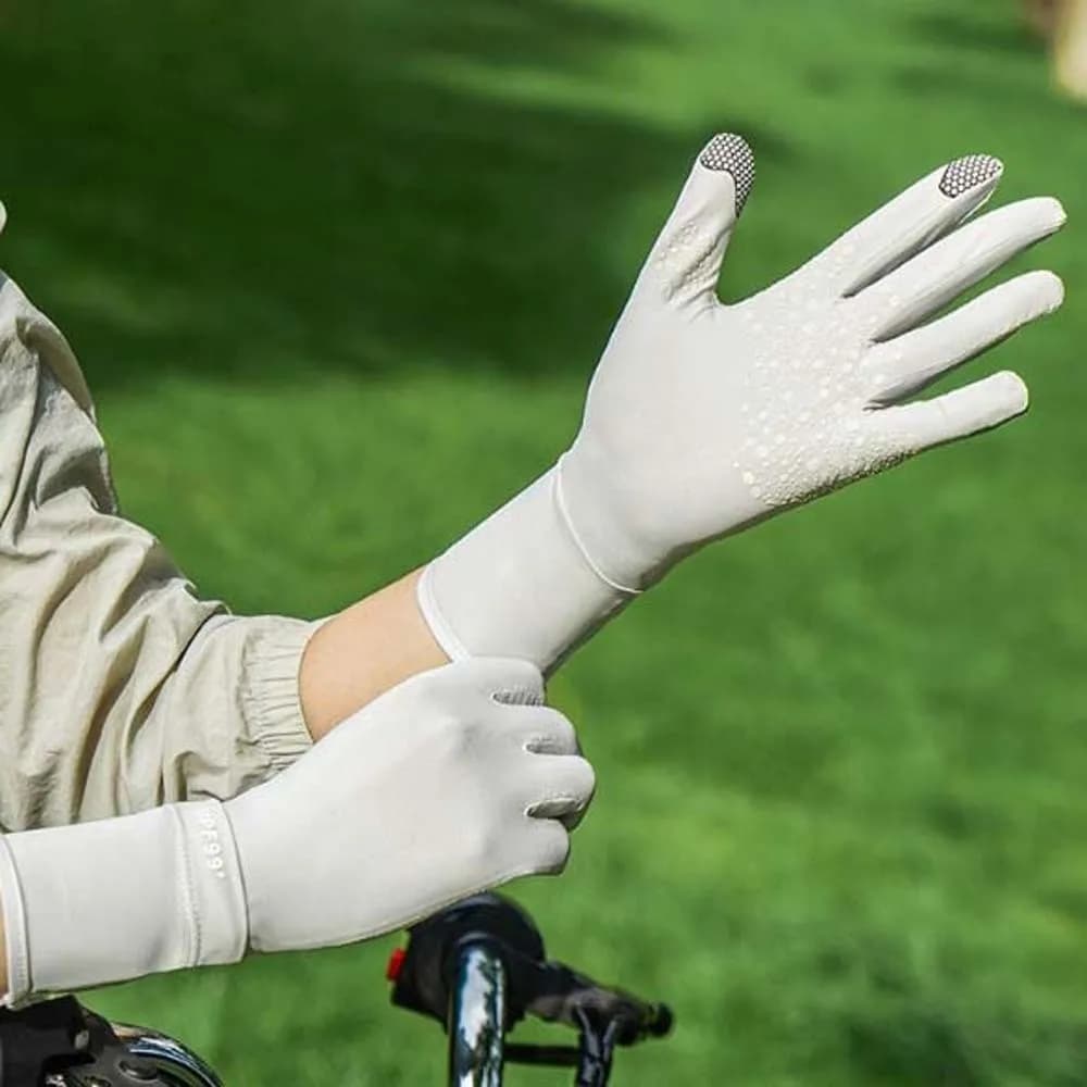 Guanti Traspiranti da Donna per Protezione Solare, Sottili in Seta Ghiaccio, Monocolore, Asciugatura Rapida, per Guida Estiva e Sport