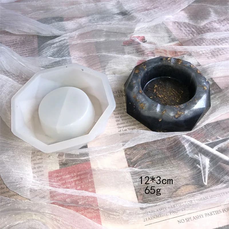 Posacenere con stampo in silicone quadrato e cuore e resina epossidica in cristallo UV fai-da-te per la decorazione domestica e la realizzazione artigianale
