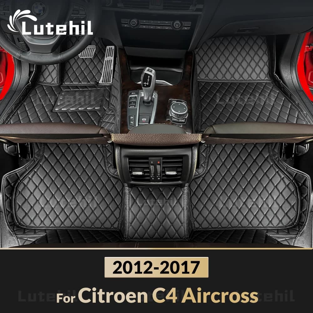 Lutehil Tappetini per auto per Citroen C4 Aircross 2012 2013 2014 2015 2016 2017 poggiapiedi per auto accessori interni per automobili