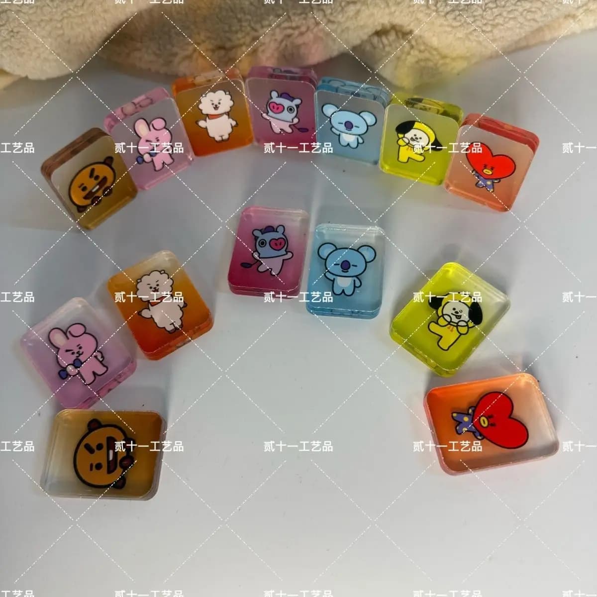 BT21 standing tile thick bottom standing tile cartoon acrylic no base color window standing tile mahjong