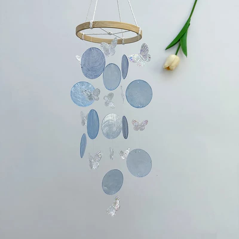 Butterfly Seashell Wind Chimes Garden Outdoor Indoor DIY Hanging Dream Catchers Kids Room Nursery Decoration Home Bedroom Decor