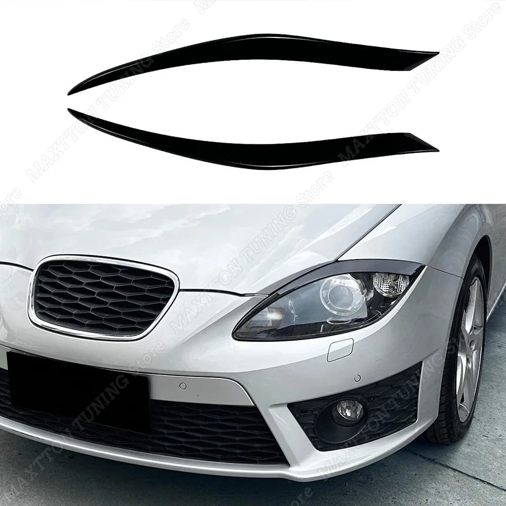 For Seat Leon MK2 Cupra FR TDI TSI TFSI 2005-2012 Auto Fari Front Eyebrow Palpebre Lamp Wall decal Decorative Cover Body Kit