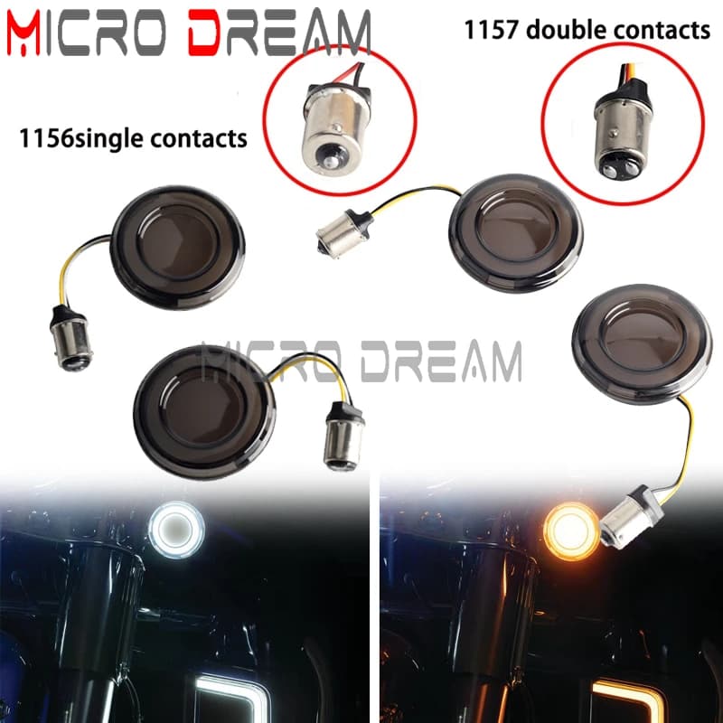 Smoke Lens Tail 1156 1157 LED Light diffuso anteriore posteriore LED indicatore di direzione inserto lampada per Harley Touring Street Glide Road King