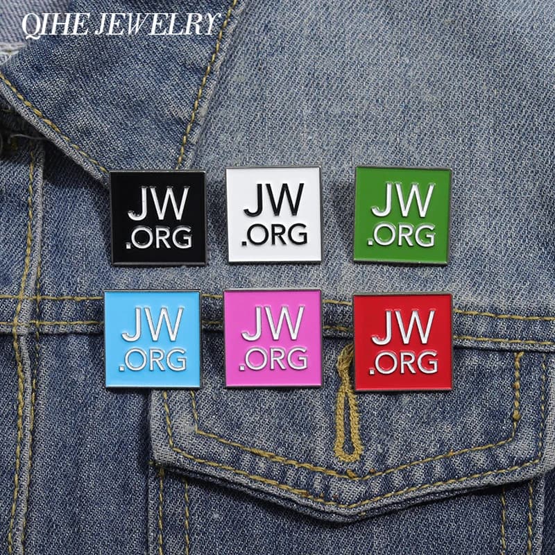 JW.ORG Icon Collect spilla spille smaltate creatività cartoni animati quadrati semplici spille Patter cappelli vestiti distintivo risvolto gioielli regalo