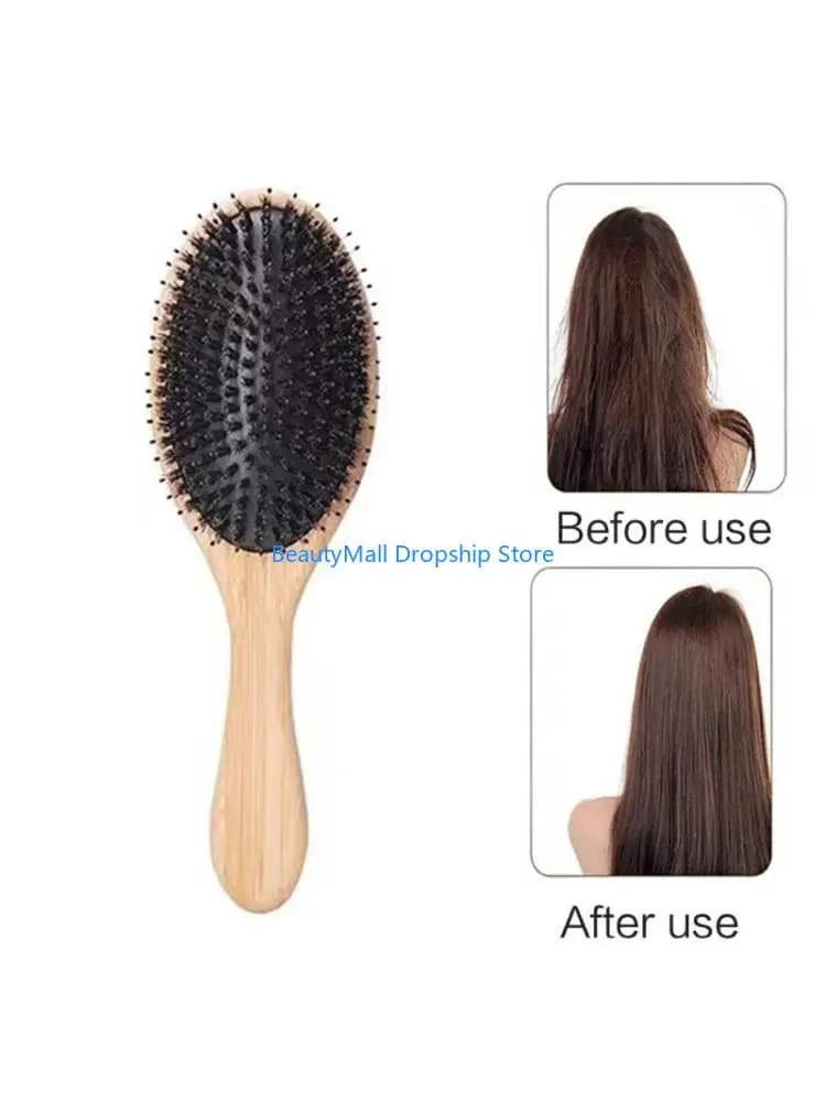 40jd bristle brush comb for women men for kids natural wood hair sweep