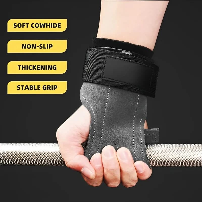Leather Training Gloves, Hand Protection for Fitness Workout