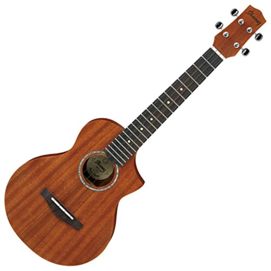 Acoustic Tenor Ukulele for live performance and studio recording, solid acacia wood body with open pore natural finish, warm to