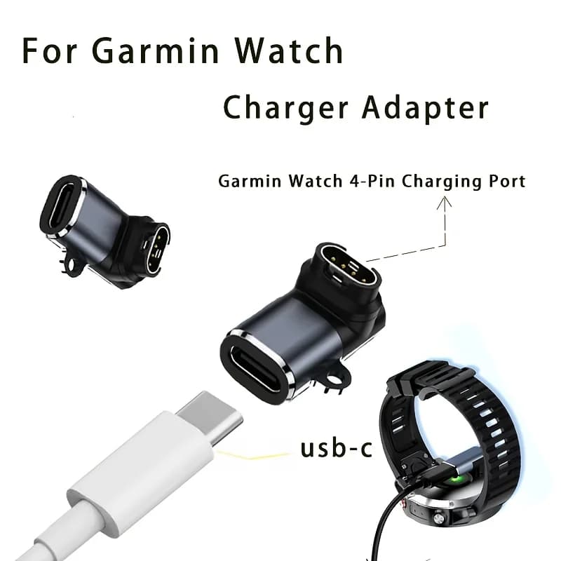 Adattatore Caricabatterie per Smartwatch Garmin Fenix 7/7S/7X/6/6X/6S PRO/5/5S/5X Plus Pro/Venu 3/2S, Convertitore di Ricarica Tipo C