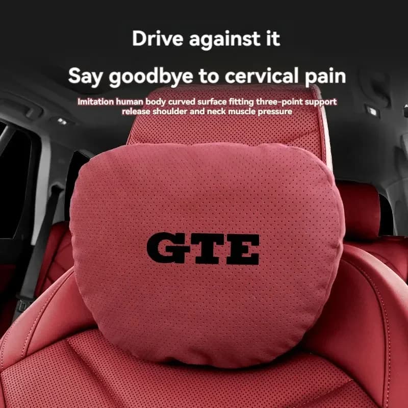 Cuscino Poggiatesta e Supporto Lombare Regolabile per Auto con Logo VW Volkswagen GTE