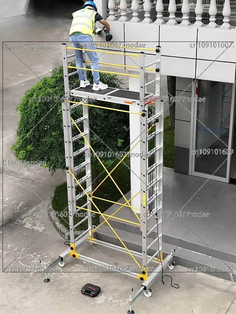 Aluminum Alloy Scaffolding Movable Telescopic Scaffolding Factory Folding Engineering Ladder Platform and Pedal Accessories