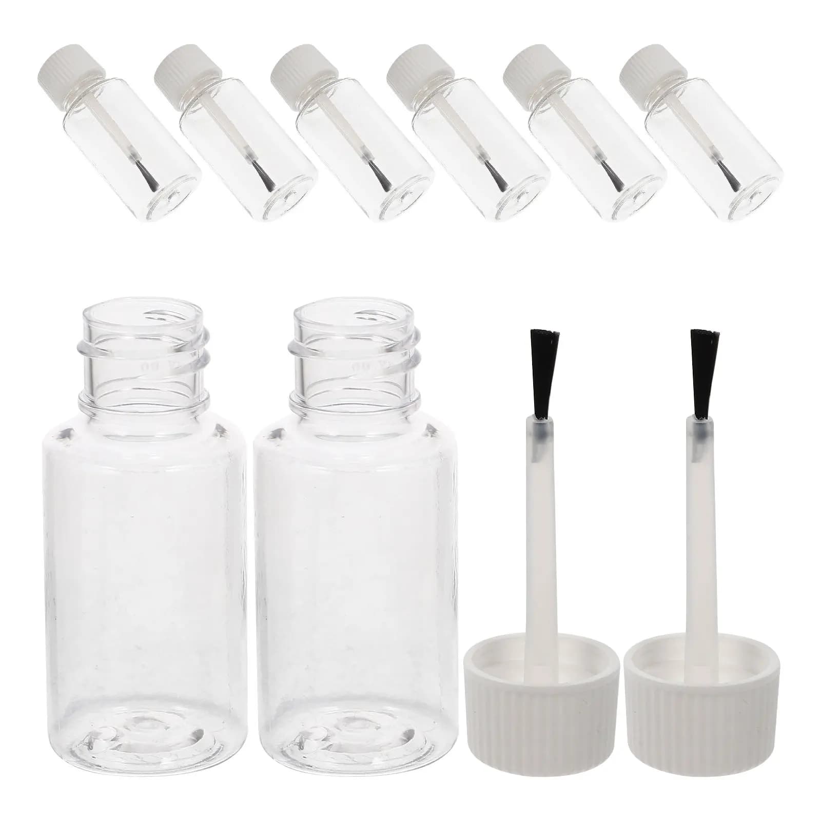 8 flaconi ricaricabili per smalto con pennello, piccoli contenitori cilindrici vuoti, applicatore per oli essenziali, contenitori per manicure