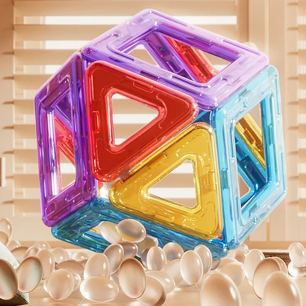 Puzzle magnetico creativo Cubo Blocchi di costruzione Piastrelle magnetiche colorate Giocattoli da costruzione 3D per bambini Adulti Regali antistress