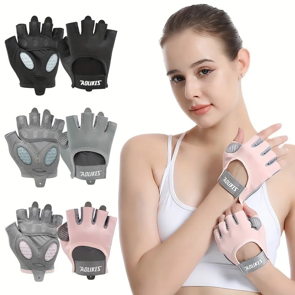 Half Finger Fitness Gloves Cycling Gloves Silicone Anti-slip Gym Weight Lifting Sports Training Hand Protector Sports Gloves