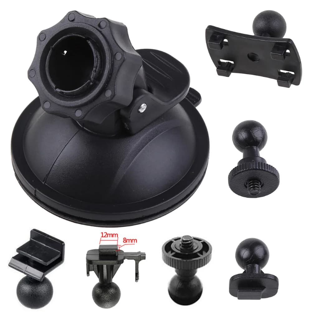 Car Suction Cup for Car Support for Car Camera Dashboard Video Recorder for Vehicle with 6 Types of Adapter Bracket for Car Driving Recorder Suction Cup Base