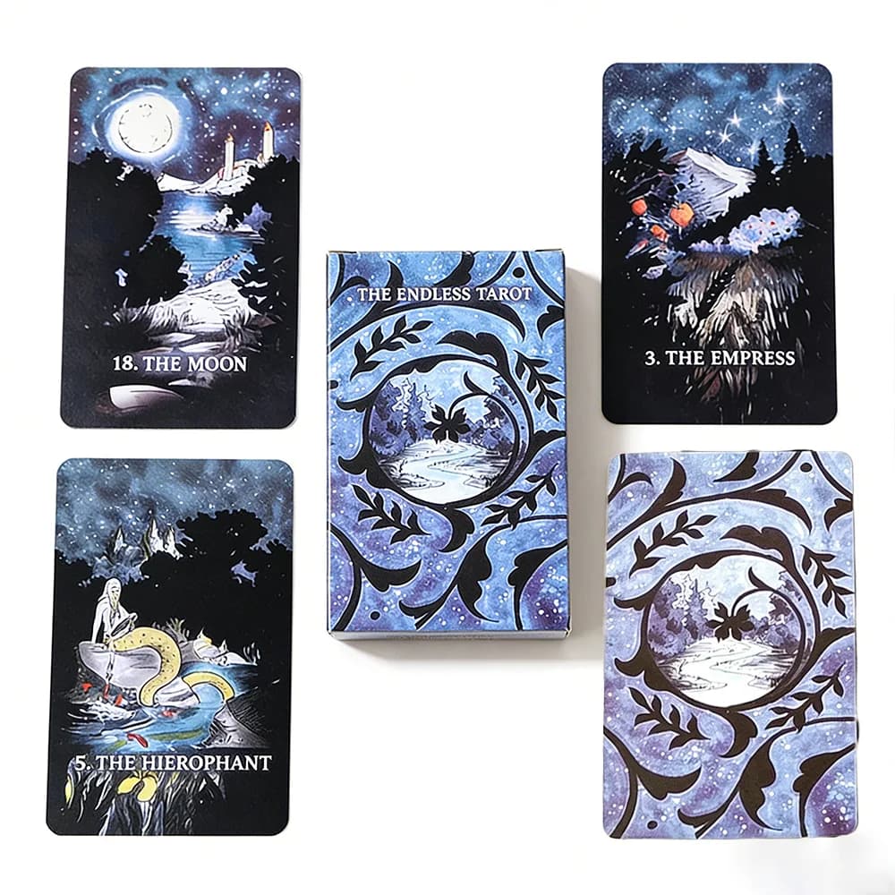 Il mazzo di tarocchi The Endless include una tovaglia, 80 carte, stile artistico cielo stellato mistico, carte oracolo per divinazione, per principianti