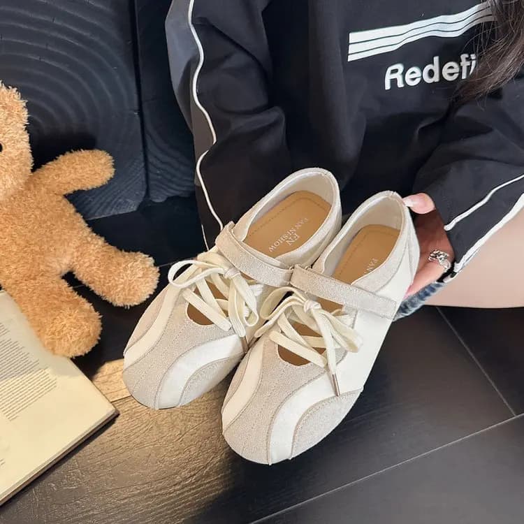 Scarpe da Donna Gialle Stile Marie Jane, Sneakers Estive Casual, Nuove Eleganti Scarpe da Ballo, Ballerine da Donna