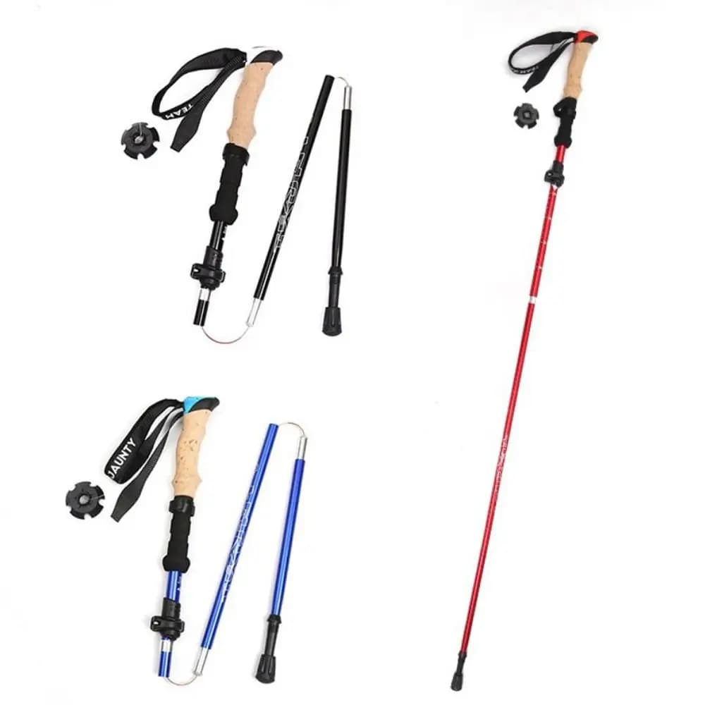 Balance Support Aluminum Outdoor Trekking Poles EVA Quick Adjustable Locks Walking Sticks Telescopic Colorful Wading Staff Men