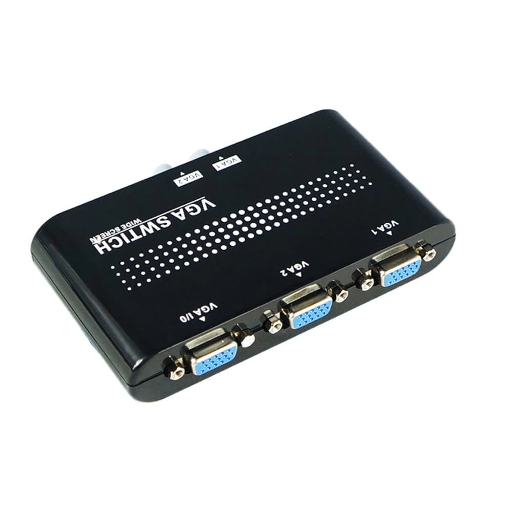 Black 1920x1440 for PC Monitor Accessories VGA Switcher VGA Splitter Converter Box Video Switch Adapter