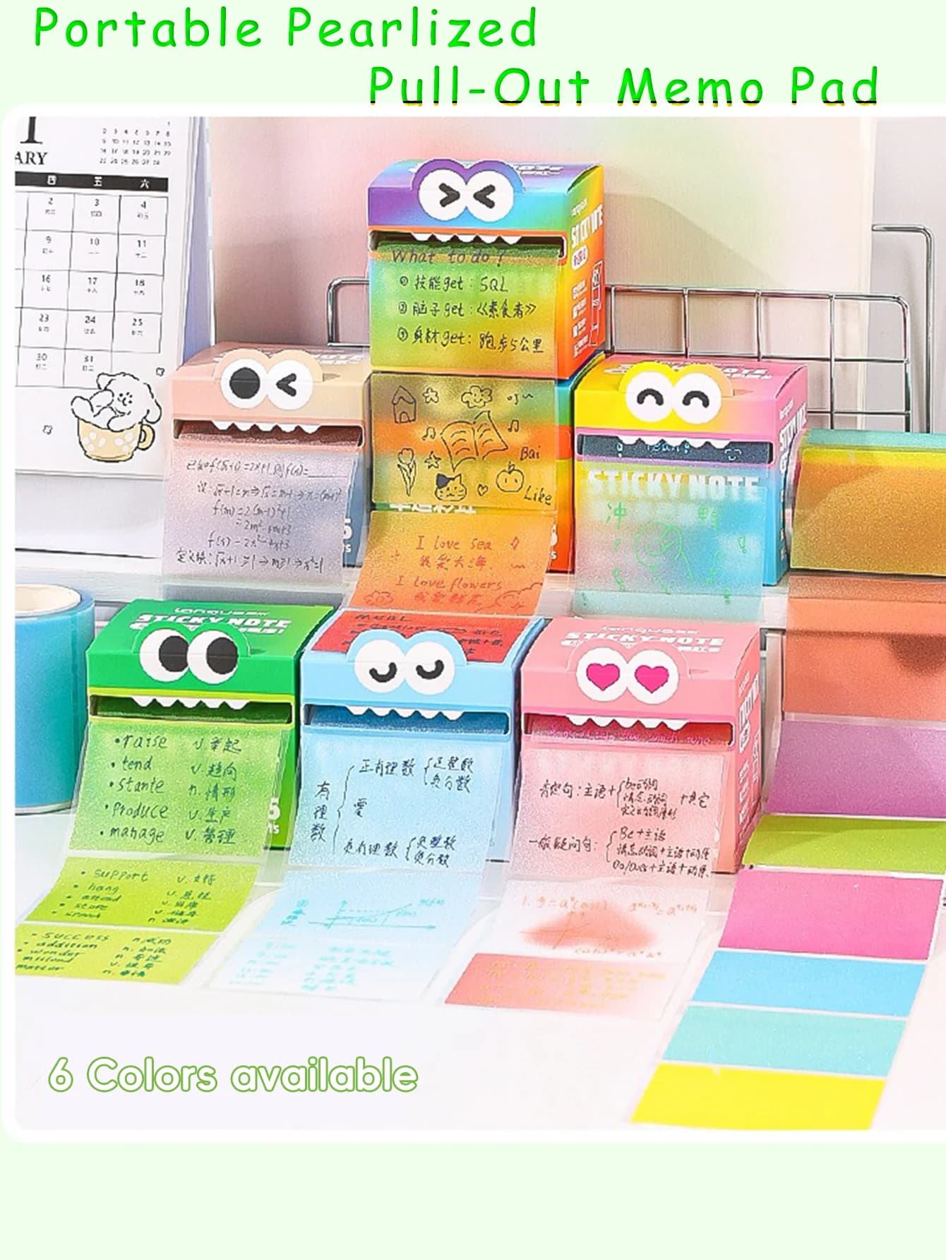 Note adesive trasparenti glitterate Schede indice creative con sfumatura strappabile estraibile per cancelleria per blocco note per ufficio studente