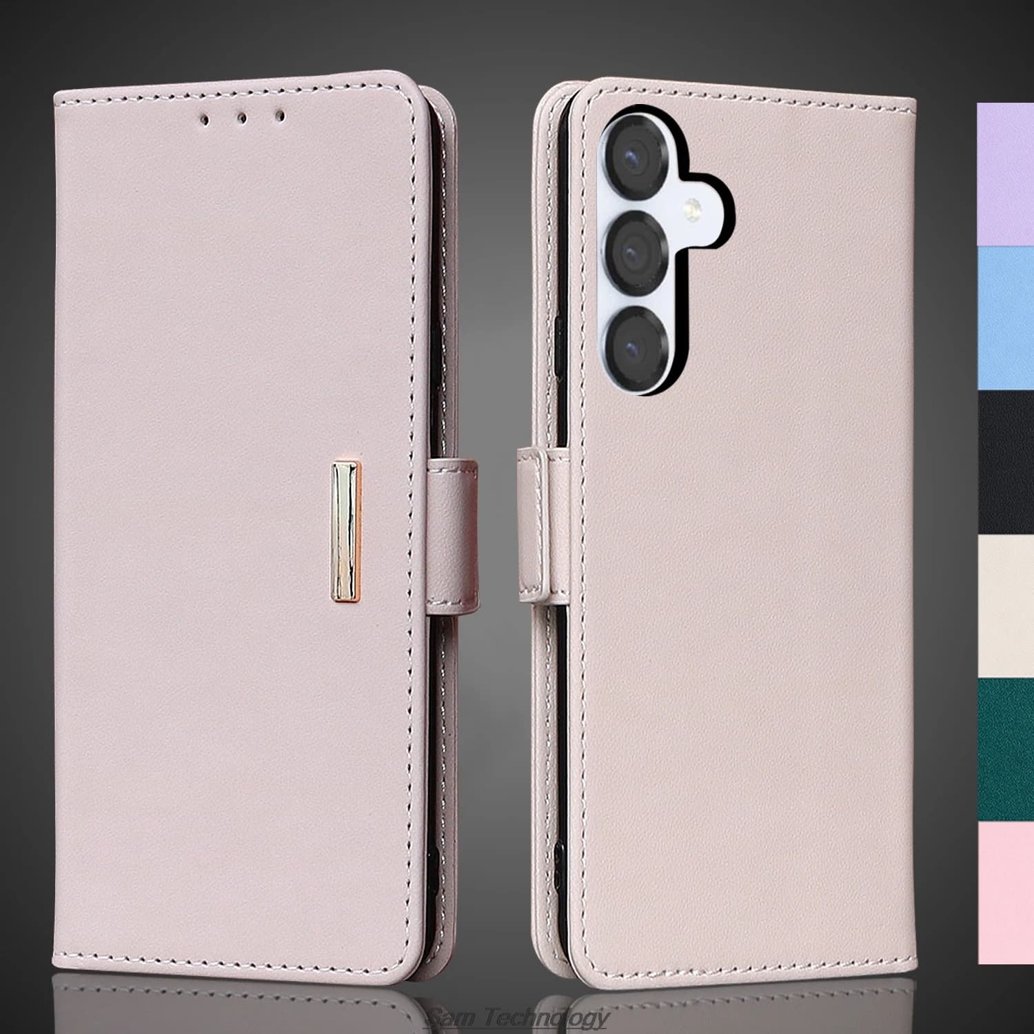 Custodia in pelle con fibbia magnetica per Samsung Galaxy S25 / S25 + Plus Portafoglio RFID BLOCCO Flip Cover femminile Semplice Capa Fundas Coque