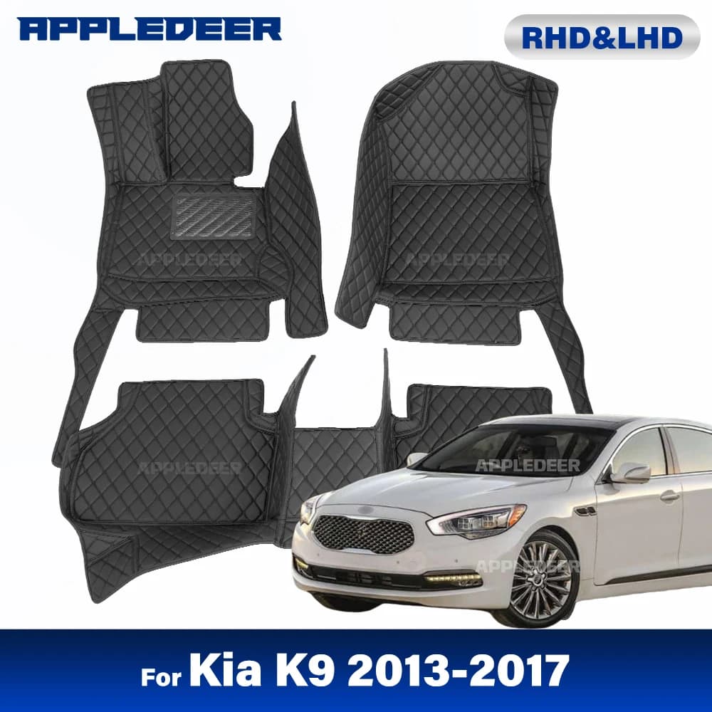 Car Floor Mats For Kia K9 2013 2014 2015 2016 2017 Custom Auto Foot Pads Automobile Carpet Cover Interior Accessories